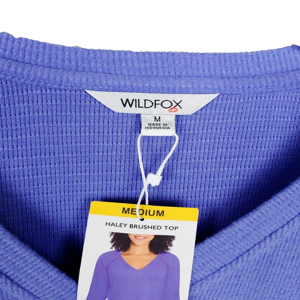 NWT Wildfox $84 Wmns  Purple Orchid Waffle Top - Picture 3 of 7